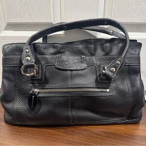 Coach Womens Black Pebble  Leather Shoulder Tote Purse Penelope Bag